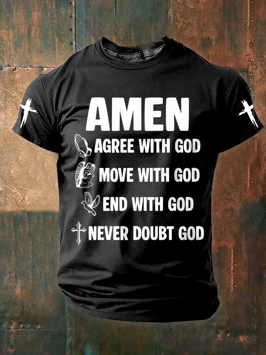 Pánské retro faith print tričko
