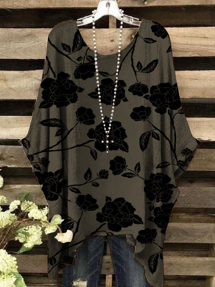 Women's vintage floral print top