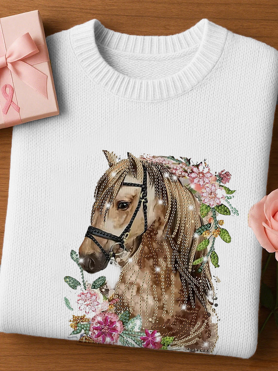 Women's artistic animal print comfortable knitted short sleeve top