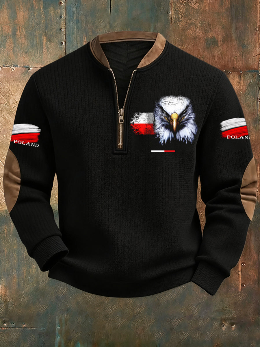 Polské vintage white eagle casual sweatshirt