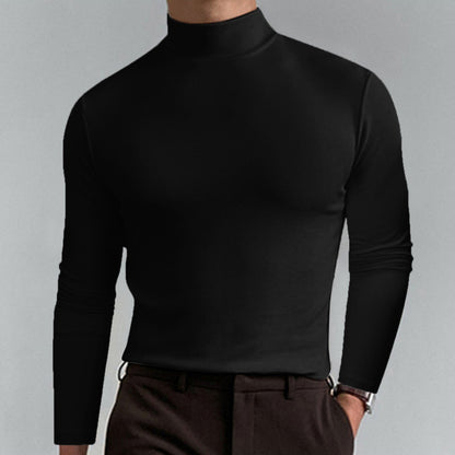 🔥Pánské tričko s vysokým límcem, slim fit a dlouhým rukávem