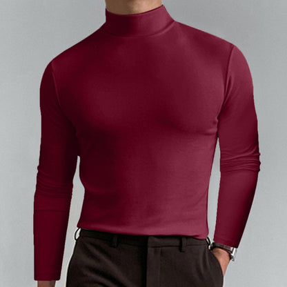 🔥Pánské tričko s vysokým límcem, slim fit a dlouhým rukávem