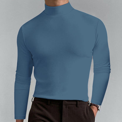 🔥Pánské tričko s vysokým límcem, slim fit a dlouhým rukávem