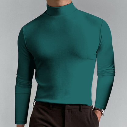 🔥Pánské tričko s vysokým límcem, slim fit a dlouhým rukávem