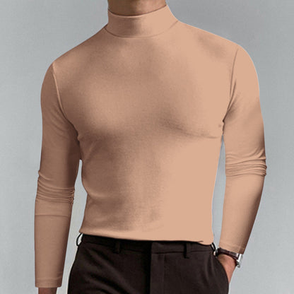 🔥Pánské tričko s vysokým límcem, slim fit a dlouhým rukávem