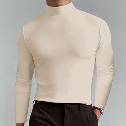 🔥Pánské tričko s vysokým límcem, slim fit a dlouhým rukávem