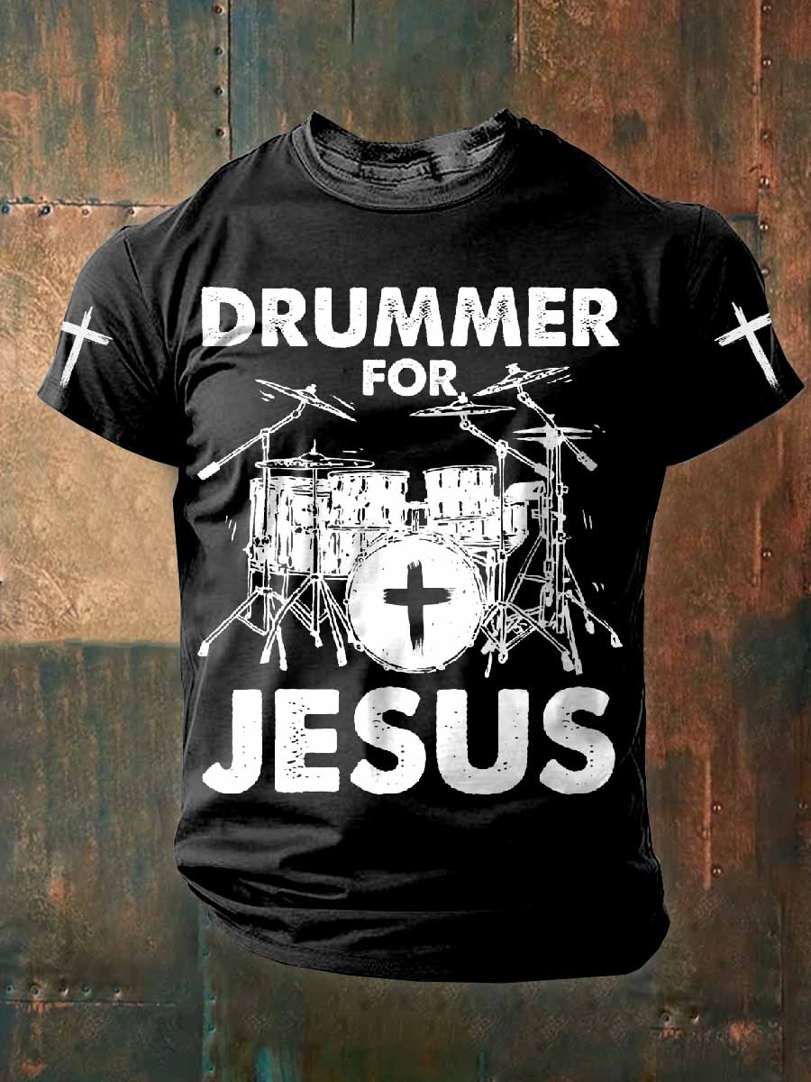 Retro faith print casual t-shirt