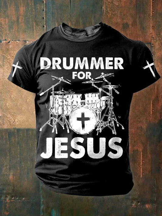 Retro faith print casual t-shirt