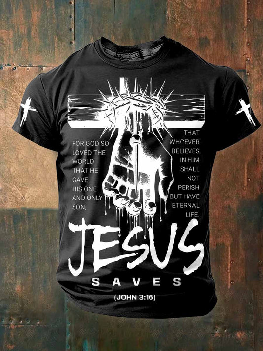 Pánské retro faith print tričko