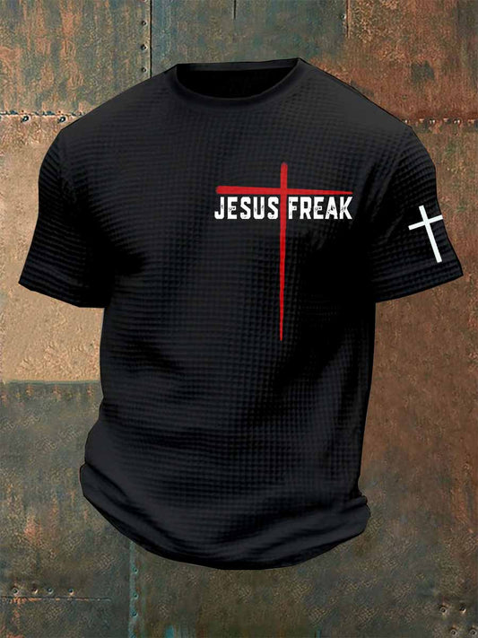Pánské retro faith cross print tričko