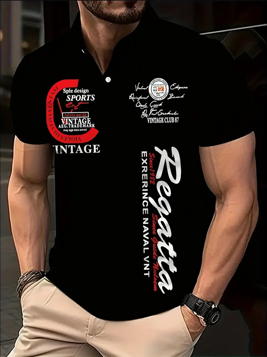 Pánské vintage dovolené obchodní příležitostné pólo