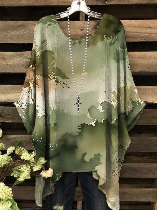 Women's color mix printed top