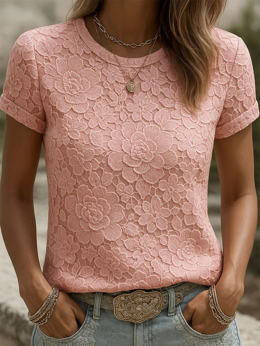 Women's vintage floral art print t-shirt