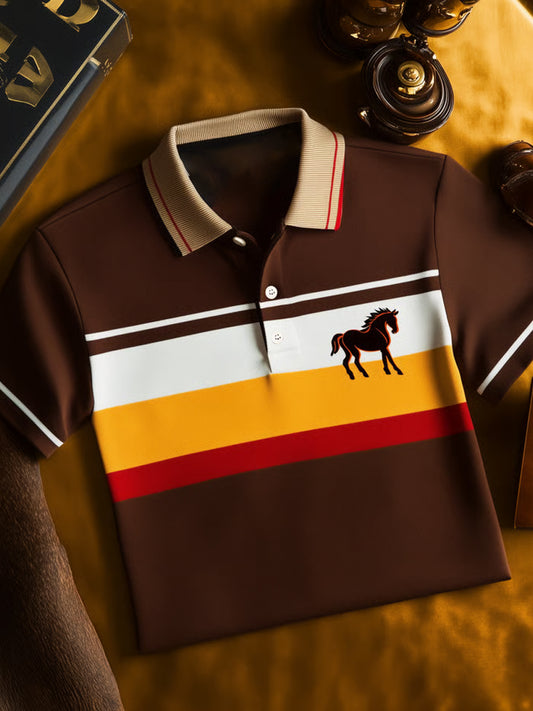 Pánské vintage dovolené obchodní příležitostné pólo