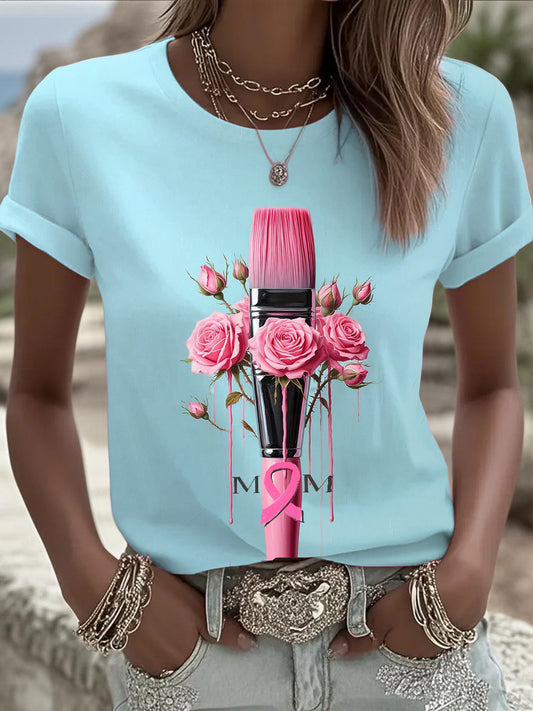 Dámské světle modré 3d tisk t-shirt