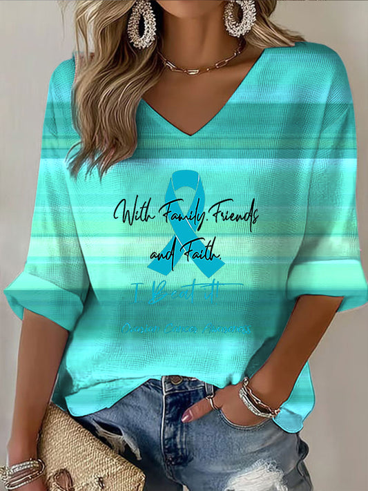 Dámské vintage pruhovaná stuha casual top