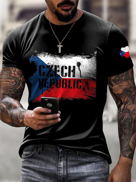 Pánské tričko s potiskem české vlajky