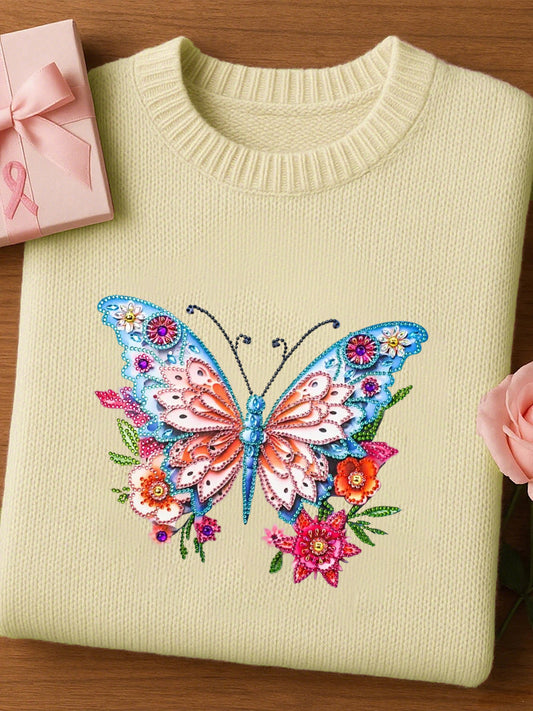 Women's artistic animal print comfortable knitted short sleeve top