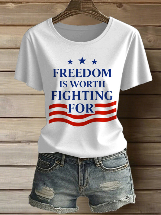 Dámské charlie kirk svoboda tištěné vintage móda volné krátké rukávy t-shirt