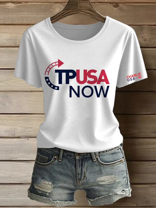 Dámské americké turning point tištěné vintage fashion volné krátké rukávy t-shirt