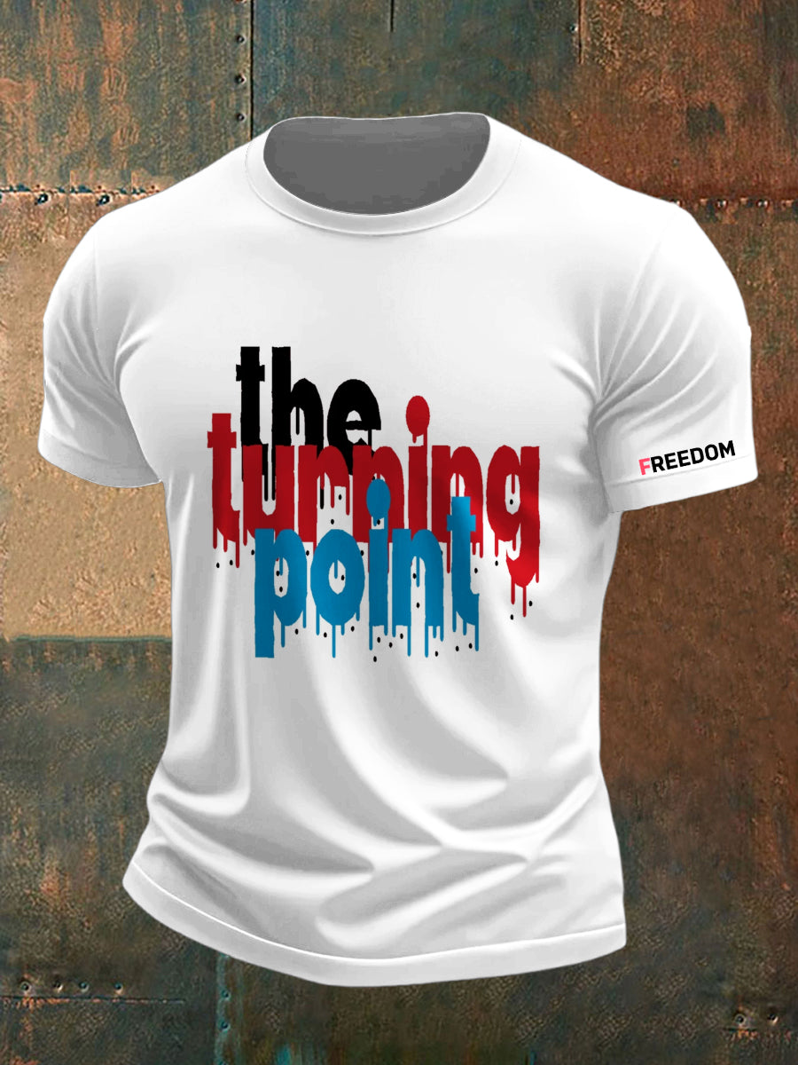 Pánské charlie kirk svoboda vytištěné vintage módy volné krátké rukávy t-shirt