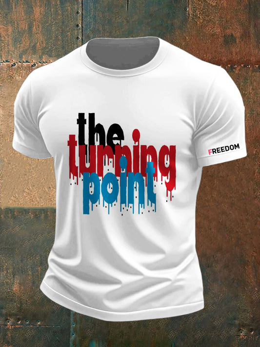 Pánské charlie kirk svoboda vytištěné vintage módy volné krátké rukávy t-shirt