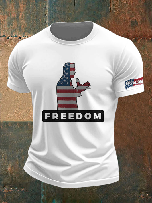 Pánské charlie kirk svoboda vytištěné vintage módy volné krátké rukávy t-shirt