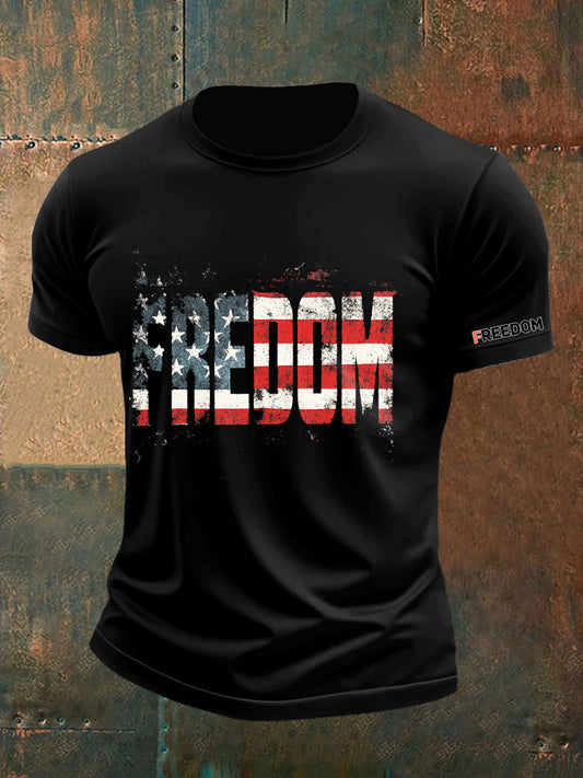Pánské charlie kirk svoboda vytištěné vintage módy volné krátké rukávy t-shirt