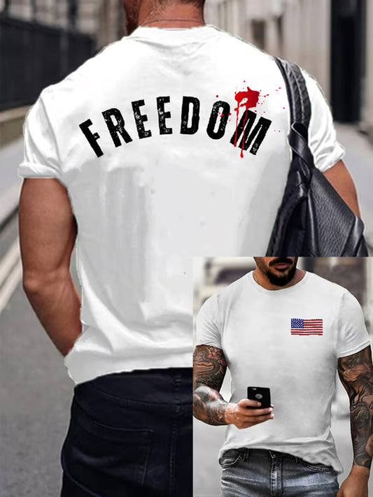 Pánské vintage charlie kirk americká vlajka tisk pamětní tričko