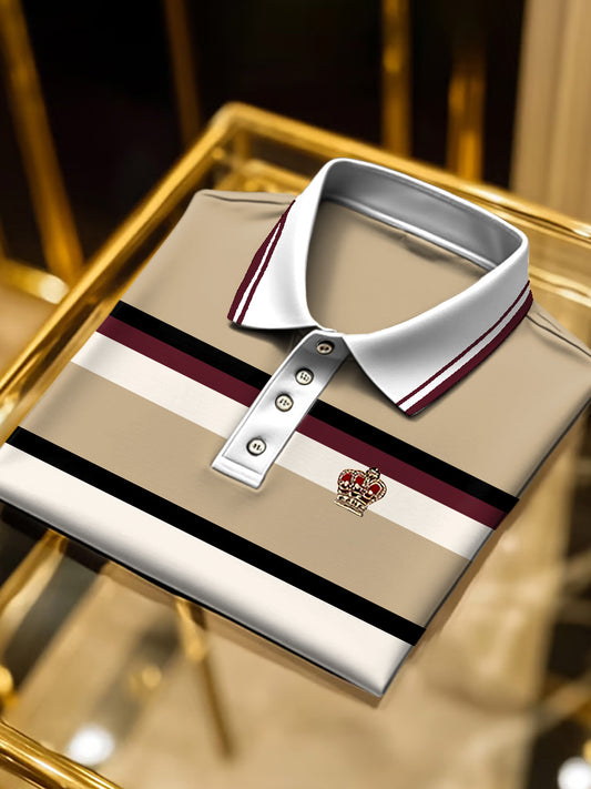 Pánské vintage pruhované business polo košile