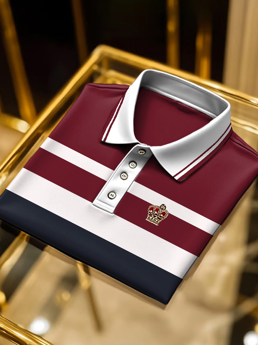 Pánské pruhované vintage business polo košile