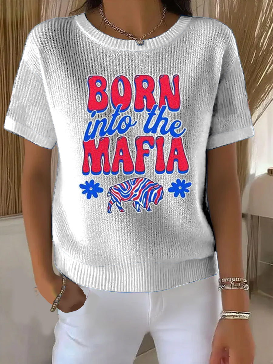 Ročník americký fotbal buffalo účty vytisknout pohodlné neformální bavlny s krátkými rukávy t-shirt