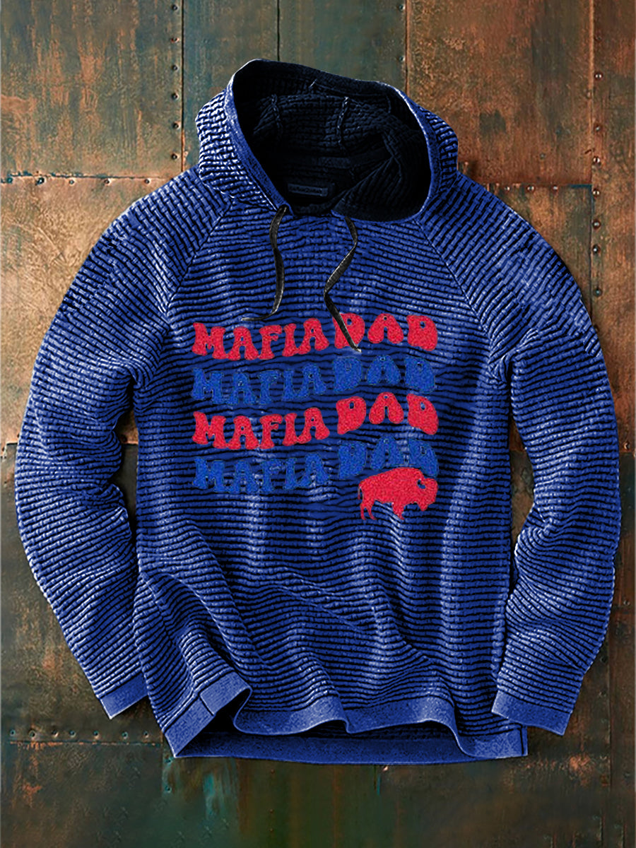 Vintage americký fotbal buffalo účty vytisknout neformální bavlna francouzské terry mikina
