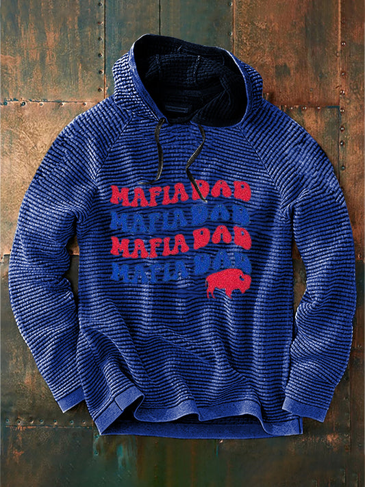 Vintage americký fotbal buffalo účty vytisknout neformální bavlna francouzské terry mikina