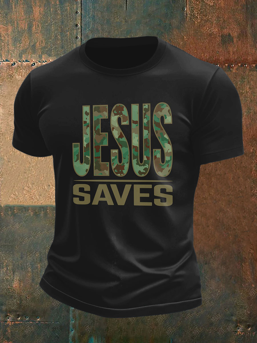 Men's camouflage relief printed short sleeve t-shirt