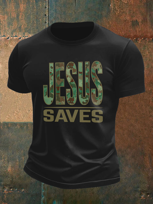 Men's camouflage relief printed short sleeve t-shirt