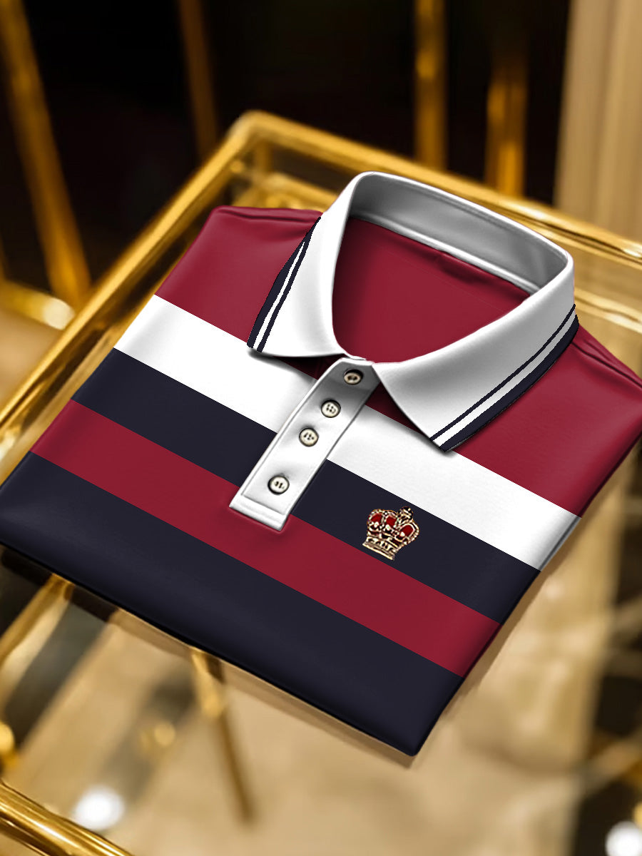Pánské klasické pruhované vintage polo košile
