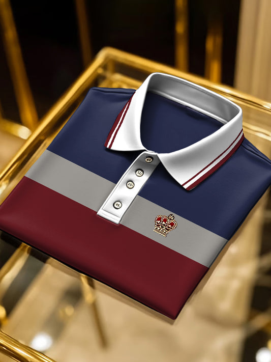 Pánské vintage burgundy business polo košile