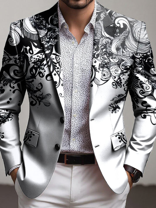 Pánské vintage abstraktní vzor umělecké podnikání blazer