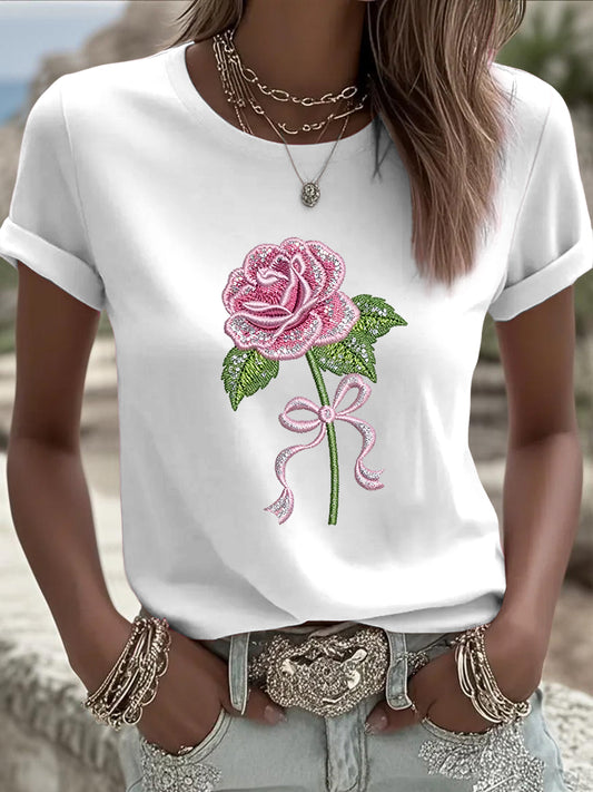 Women's breast cancer awareness artistic casual t-shirt