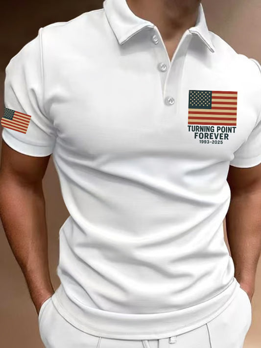 Pánské vintage charlie kirk american flag print sweatshirt