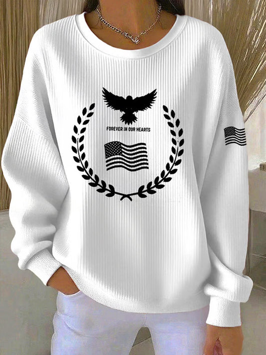 Women's freedom is not free american flag print casual sweatshirt