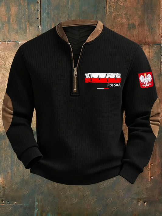 Polské vintage white eagle casual sweatshirt
