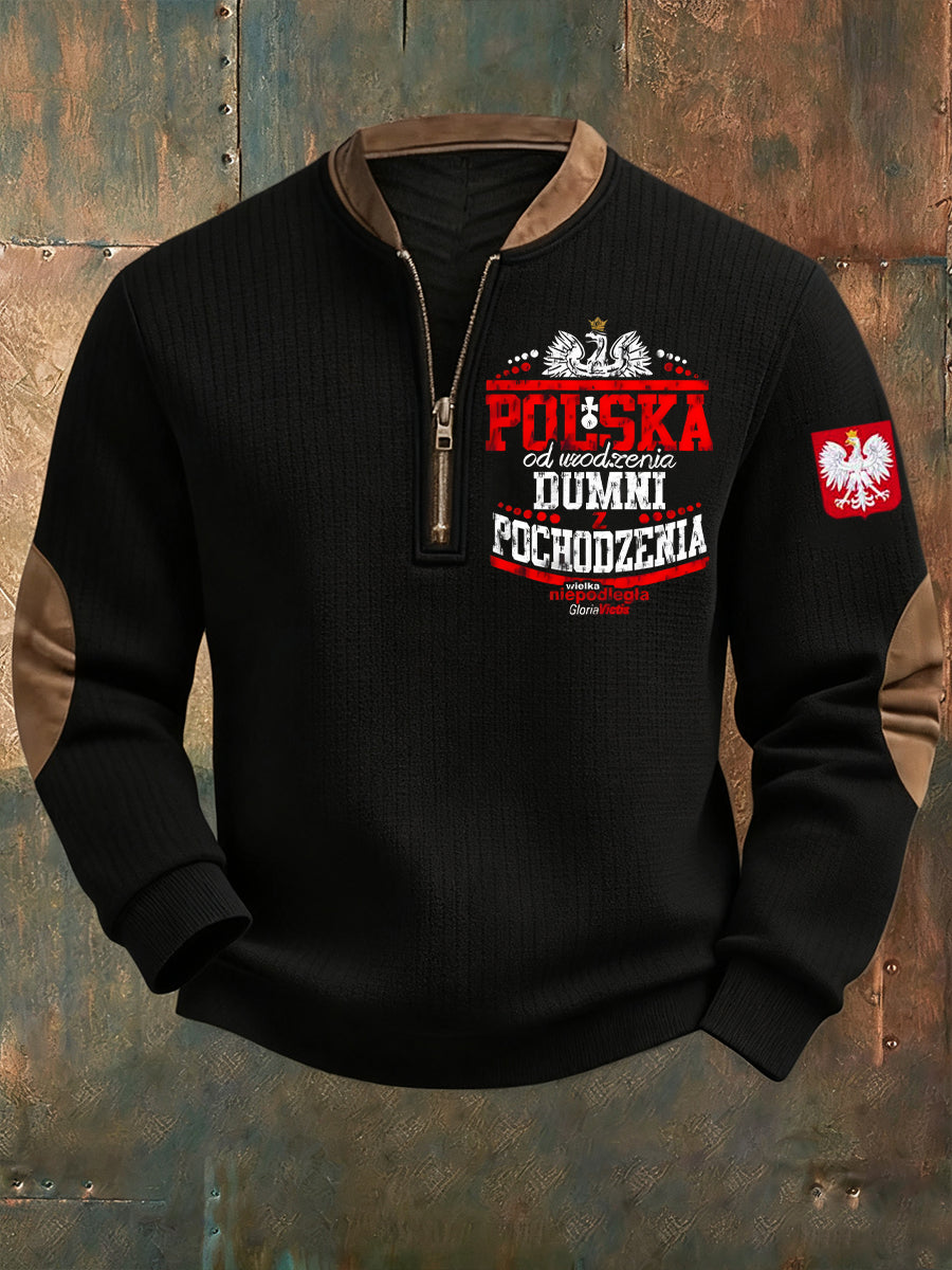 Polské vintage white eagle casual sweatshirt