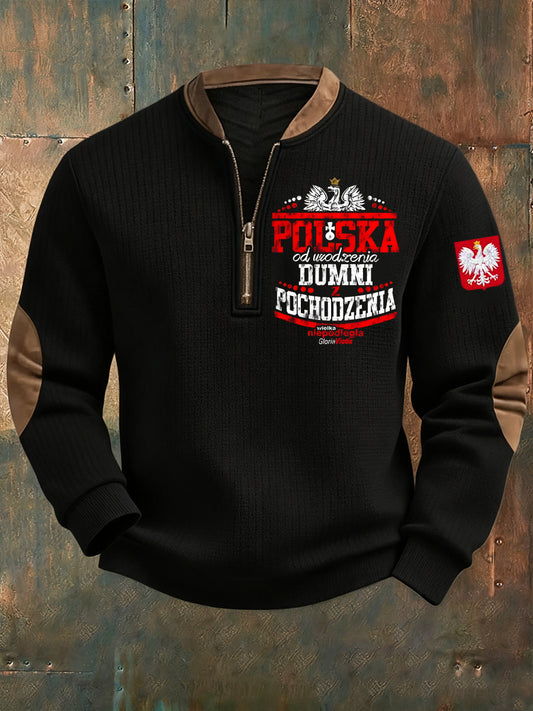 Polské vintage white eagle casual sweatshirt