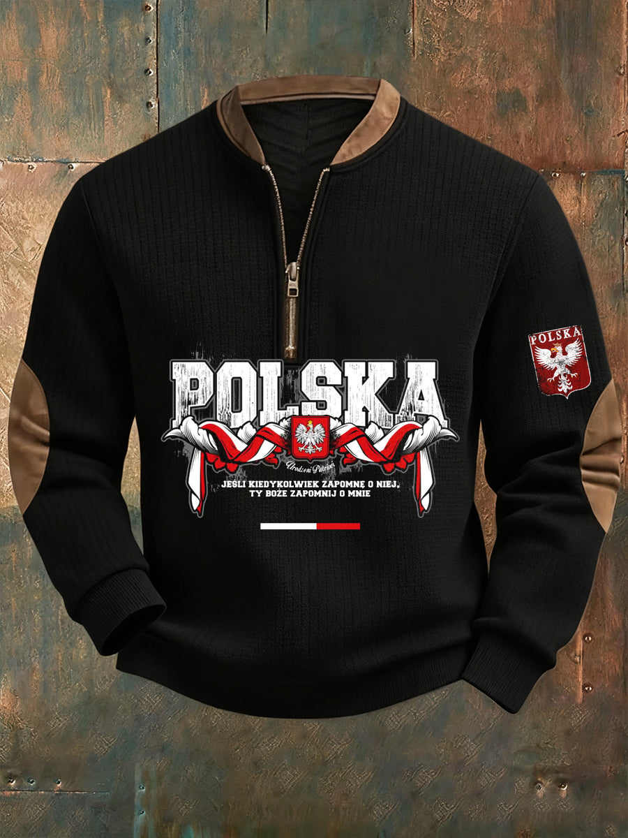 Polské vintage white eagle casual sweatshirt