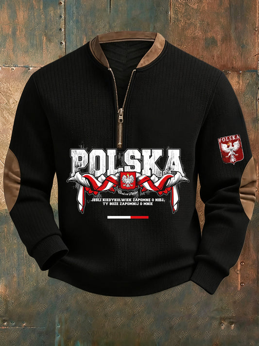 Polské vintage white eagle casual sweatshirt
