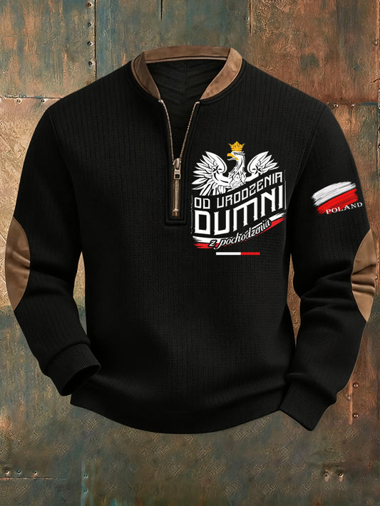 Polské vintage white eagle casual sweatshirt