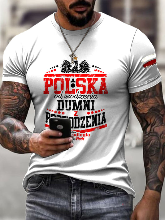 Pánské retro patriot pride print casual tshirt