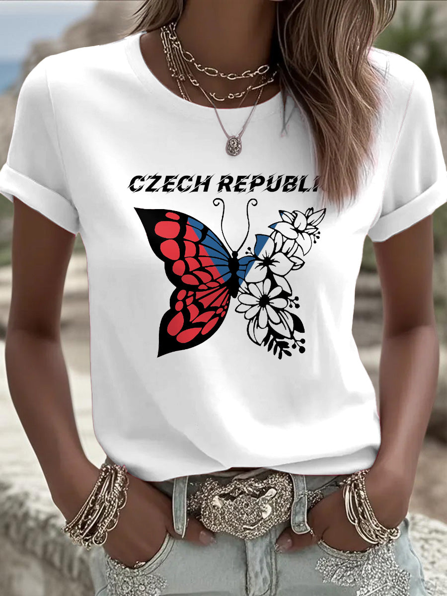 Tshirt s motýlkem s českou vlajkou